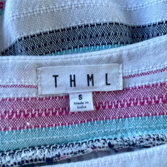 THML, WOMENS, MULTICOLOR, BOHO STYLE, STRIPE TOP.BRIGHTLY COLORED TASSELS.SIZE S - Picture 4 of 5